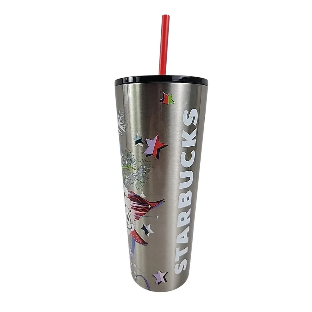 Starbucks Christmas 2023 Festive Stars Ornaments Stainless Steel Tumbler 24 Oz